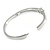 Statement Crystal, Round Cz Bangle Bracelet in Polished Silver Tone Metal - 19cm L - view 4