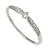 Statement Crystal, Round Cz Bangle Bracelet in Polished Silver Tone Metal - 19cm L
