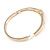 Statement Crystal, Round Cz Bangle Bracelet in Polished Gold Tone Metal - 19cm L - view 4