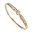 Statement Crystal, Round Cz Bangle Bracelet in Polished Gold Tone Metal - 19cm L - view 3
