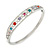 Multicoloured Crystal Floral Bangle Bracelet In Polished Silver Tone - 19cm L - view 1