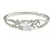Show Off Crystal, Princess Cut Cz Bangle Bracelet with Twirl Detailing in Polished Silver Tone Metal - 19cm L - view 3