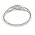 Show Off Crystal, Princess Cut Cz Bangle Bracelet with Twirl Detailing in Polished Silver Tone Metal - 19cm L - view 4