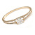 Show Off Crystal, Princess Cut Cz Bangle Bracelet in Polished Gold Tone Metal - 19cm L - view 4