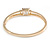 Show Off Crystal, Princess Cut Cz Bangle Bracelet in Polished Gold Tone Metal - 19cm L - view 6