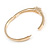 Show Off Crystal, Princess Cut Cz Bangle Bracelet in Polished Gold Tone Metal - 19cm L - view 5