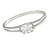 Show Off Crystal, Princess Cut Cz Bangle Bracelet in Polished Silver Tone Metal - 19cm L - view 6