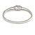 Show Off Crystal, Princess Cut Cz Bangle Bracelet in Polished Silver Tone Metal - 19cm L - view 3