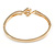 Fancy Clear Crystal, Cz Bangle Bracelet in Polished Gold Plated Metal - 19cm L - view 5