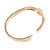Fancy Clear Crystal, Cz Bangle Bracelet in Polished Gold Plated Metal - 19cm L - view 3