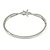 Exquisite CZ Flower Bangle Bracelet In Polished Silver Tone Metal - 18cm L - view 6