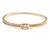Delicate Clear Crystal Round Cut Cz Bangle Bracelet In Gold Plated Metal - 19cm L - view 3