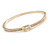 Delicate Clear Crystal Round Cut Cz Bangle Bracelet In Gold Plated Metal - 19cm L - view 5