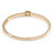 Delicate Clear Crystal Round Cut Cz Bangle Bracelet In Gold Plated Metal - 19cm L - view 6