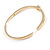 Delicate Clear Crystal Round Cut Cz Bangle Bracelet In Gold Plated Metal - 19cm L - view 4