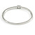 Delicate Clear Crystal Round Cut Cz Bangle Bracelet In Rhodium Plated Metal - 19cm L - view 4