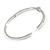 Delicate Clear Crystal Round Cut Cz Bangle Bracelet In Rhodium Plated Metal - 19cm L - view 5