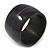 Chunky Acrylic Bangle Bracelet with Leaf Motif (Black/ Purple) - 17cm L (Medium) - view 3