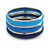 Set Of 3 Blue Enamel Slip-On Bangle Bracelets In Silver Tone Metal - 20cm L - view 6