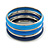 Set Of 3 Blue Enamel Slip-On Bangle Bracelets In Silver Tone Metal - 20cm L - view 7