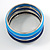 Set Of 3 Blue Enamel Slip-On Bangle Bracelets In Silver Tone Metal - 20cm L - view 5