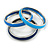 Set Of 3 Blue Enamel Slip-On Bangle Bracelets In Silver Tone Metal - 20cm L - view 8
