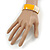 Orange/ Off White Enamel Oval Hinged Bangle Bracelet In Gold Tone Metal - 18cm L - view 2