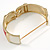 Red/ Off White Enamel Oval Hinged Bangle Bracelet In Gold Tone Metal - 18cm L - view 5