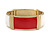 Red/ Off White Enamel Oval Hinged Bangle Bracelet In Gold Tone Metal - 18cm L - view 6