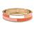 Pink/ White/ Coral Enamel Oval Hinged Bangle Bracelet In Gold Tone Metal - 20cm L - view 3