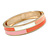 Pink/ White/ Coral Enamel Oval Hinged Bangle Bracelet In Gold Tone Metal - 20cm L - view 4