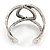 Geometric Open Hammered Cuff Bangle Bracelet In Antique Silver Tone - 19cm L/ Large - view 4