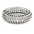 Vintage Inspired 'Basket-Work' Effect Chunky Hinged Oval Bangle Bracelet In Antique Silver Tone - 19cm L - view 1