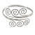 Greek Style Twirl Hammered Upper Arm, Armlet Bracelet In Silver Tone - Adjustable - view 2