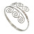 Greek Style Twirl Hammered Upper Arm, Armlet Bracelet In Silver Tone - Adjustable - view 4