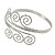 Greek Style Twirl Hammered Upper Arm, Armlet Bracelet In Silver Tone - Adjustable - view 5
