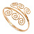 Greek Style Twirl Hammered Upper Arm, Armlet Bracelet In Gold Plating - Adjustable