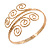 Greek Style Twirl Hammered Upper Arm, Armlet Bracelet In Gold Plating - Adjustable - view 2