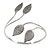 Aged Silver Tone Leaf Floral Upper Arm, Armlet Bracelet - Adjustable - view 6