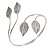Aged Silver Tone Leaf Floral Upper Arm, Armlet Bracelet - Adjustable - view 7