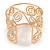 Wide Hammered Twirl Motif Cuff Bracelet In Gold Tone - 18cm Long - view 5