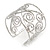 Wide Hammered Twirl Motif Cuff Bracelet In Silver Tone - 18cm Long - view 4