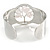 Stunning Pale Pink Semiprecious Stone Tree Of Life Hammered Cuff Bangle Bracelet In Silver Tone - Flex - view 5