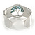 Stunning Turquoise Stone Tree Of Life Hammered Cuff Bangle Bracelet In Silver Tone - Flex - view 3