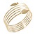 Gold Tone  Crystal Leaf Armlet Bangle - up to 26cm upper arm - For Small Size Upper Arm - view 5
