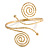 Egyptian Style Swirl Upper Arm, Armlet Bracelet In Gold Tone with Hammered Detailing - Adjustable