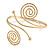 Egyptian Style Swirl Upper Arm, Armlet Bracelet In Gold Tone with Hammered Detailing - Adjustable - view 2