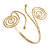 Egyptian Style Swirl Upper Arm, Armlet Bracelet In Gold Tone with Hammered Detailing - Adjustable - view 5