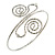Vintage Inspired Hammered Twirl, Crystal Upper Arm, Armlet Bracelet In Silver Tone - 30cm L - Adjustable - view 5
