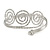 Silver Tone Textured Crystal 'Twirly' Upper Arm Bracelet Armlet - 28cm Long - Adjustable - view 3